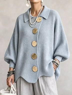 Victoire | Oversized cardigan with large gold buttons (LIMITED-TIME PROMOTION)