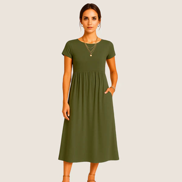 Monarch Alice Midi Dress – Casual & Timeless Elegance