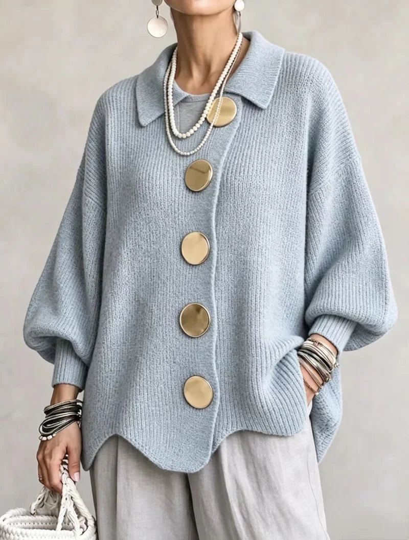 Victoire | Oversized cardigan with large gold buttons (LIMITED-TIME PROMOTION)
