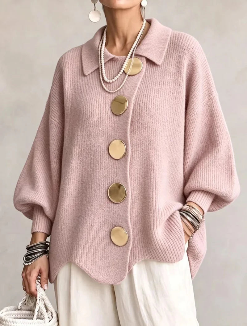 Victoire | Oversized cardigan with large gold buttons (LIMITED-TIME PROMOTION)