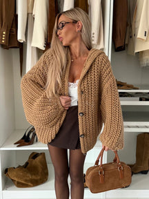 Women's Chunky Knit Button-Up Cardigan