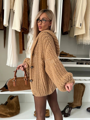 Women's Chunky Knit Button-Up Cardigan