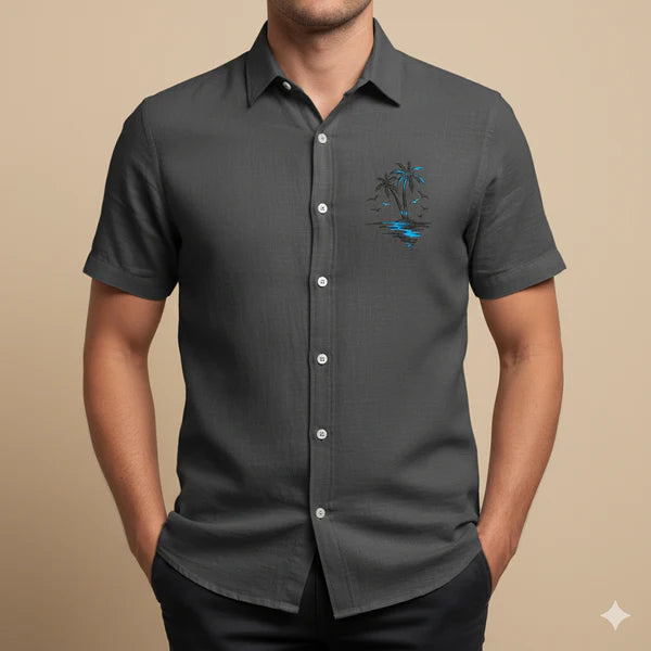 Monarch Summer Linen Shirt – Beach Style with Exotic Prints