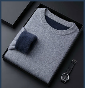 Monarch Wear - Men's Solid Color Thick Cashmere Sweater - High Quality