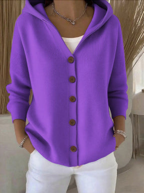Women's Cable Knit Zip-Up Cardigan High Neck