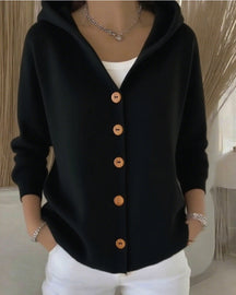 Women's Cable Knit Zip-Up Cardigan High Neck