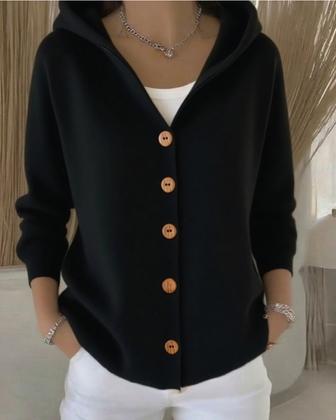 Women's Cable Knit Zip-Up Cardigan High Neck