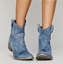 Women's Faux Suede Western Cowboy Boots