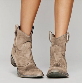 Women's Faux Suede Western Cowboy Boots