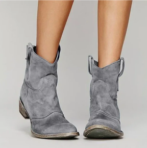 Women's Faux Suede Western Cowboy Boots