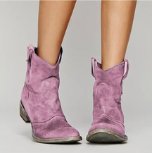 Women's Faux Suede Western Cowboy Boots