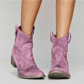 Women's Faux Suede Western Cowboy Boots