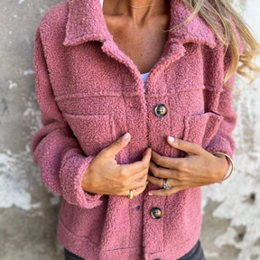 Women's Soft Faux Fur Button-Up Winter Jacket