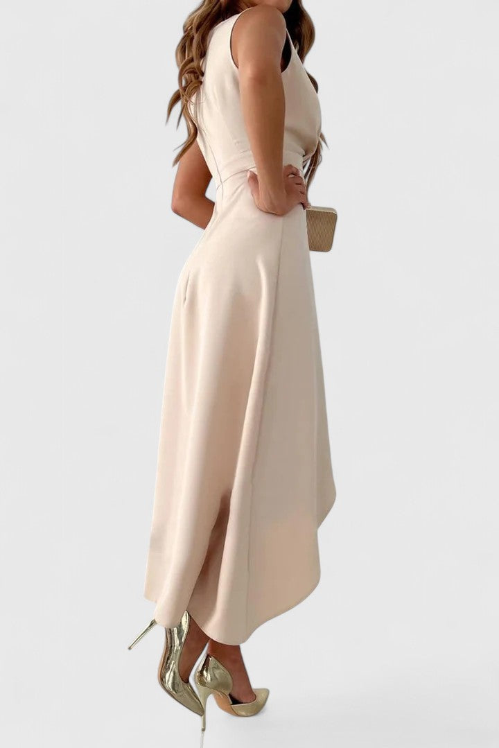 Women's V-Neck Wrap Midi Dress with Split