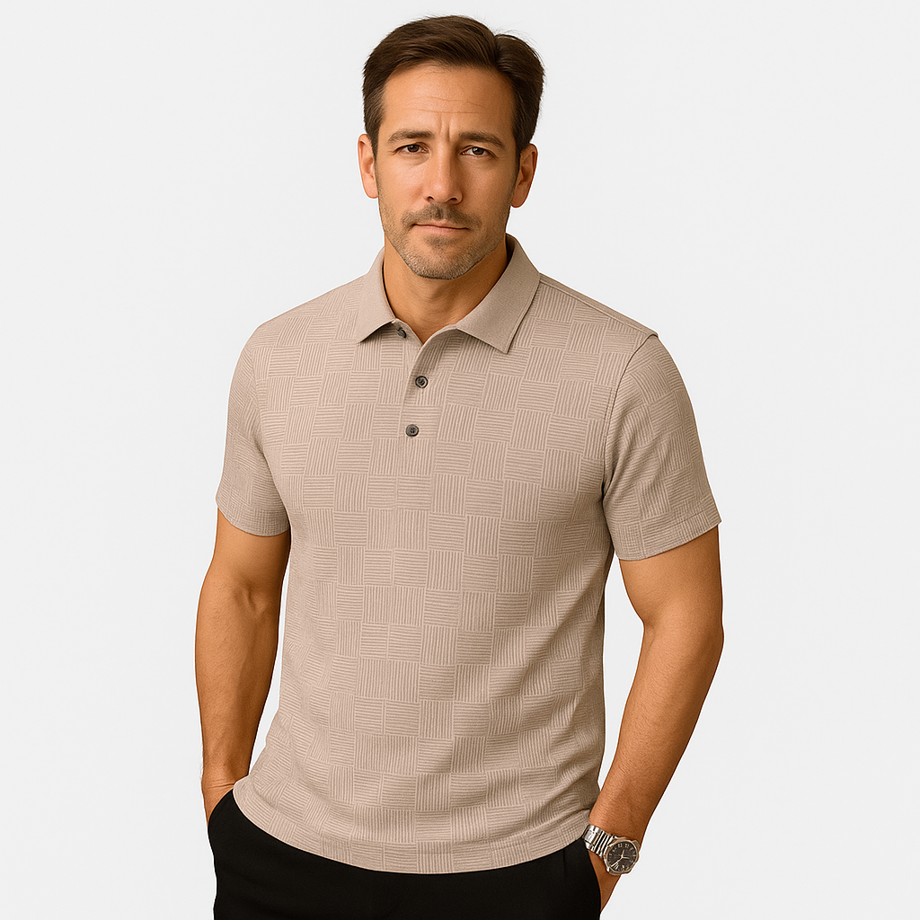 Monarch – Men’s Shirt with Geometric Print in Textured Fabric