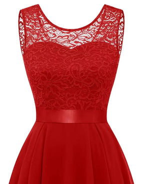 Women's Sleeveless Asymmetric High-Low Christmas Party Dress