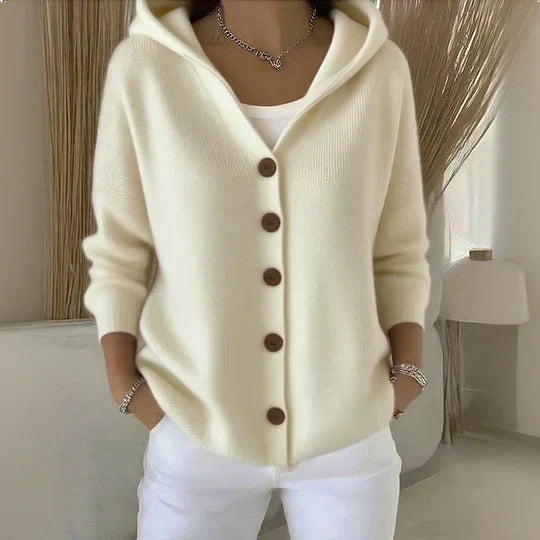 Women's Cable Knit Zip-Up Cardigan High Neck