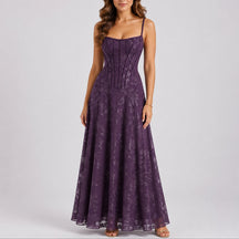 Fall Wedding Guest Dresses Floral Corset Maxi Dress