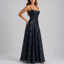 Fall Wedding Guest Dresses Floral Corset Maxi Dress