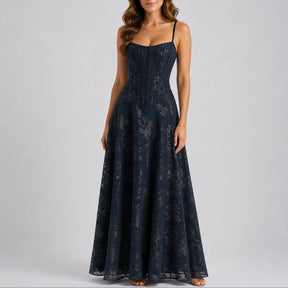 Fall Wedding Guest Dresses Floral Corset Maxi Dress
