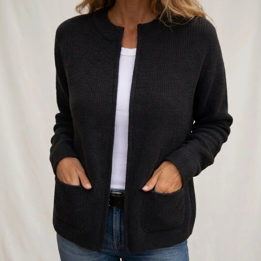 Colette | Warm Knit Zip-Up Cardigan with Pockets