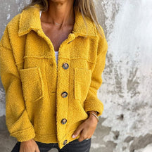 Women's Soft Faux Fur Button-Up Winter Jacket