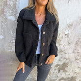 Women's Soft Faux Fur Button-Up Winter Jacket