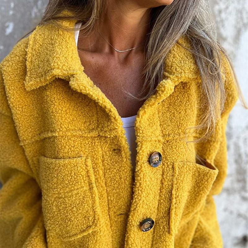 Women's Soft Faux Fur Button-Up Winter Jacket