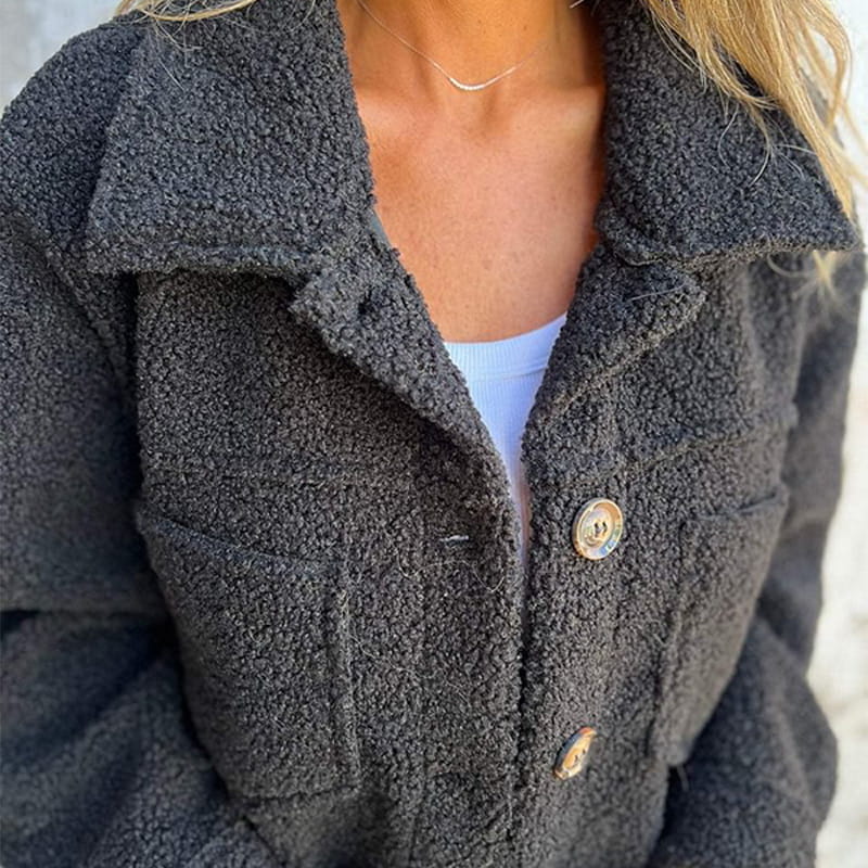 Women's Soft Faux Fur Button-Up Winter Jacket