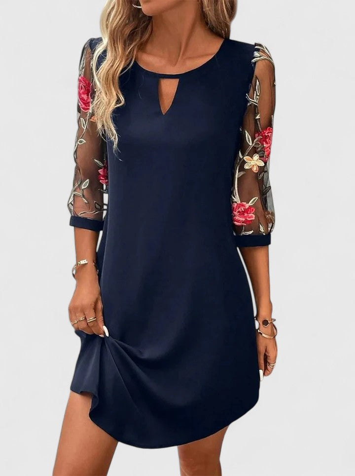 Women's Elegant Knee-Length Christmas Party Dress