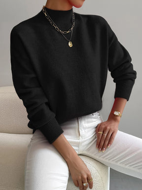 Women's Fine Knit High-Neck Long-Sleeve Jumper