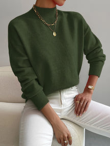 Women's Fine Knit High-Neck Long-Sleeve Jumper