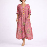 Women's Bohemian Maxi Fall Wedding Guest Dress Flowy Kaftan