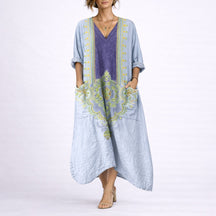 Women's Bohemian Maxi Fall Wedding Guest Dress Flowy Kaftan