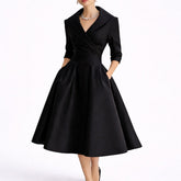 Women's Structured A-Line Midi Christmas Party Dress