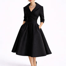 Women's Structured A-Line Midi Christmas Party Dress