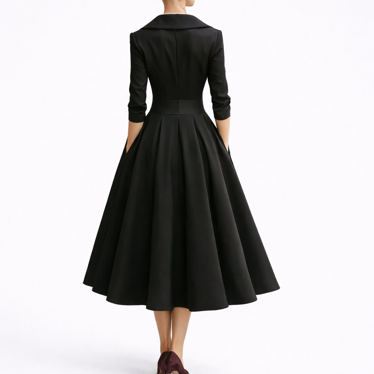Women's Structured A-Line Midi Christmas Party Dress