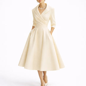 Women's Structured A-Line Midi Christmas Party Dress