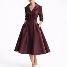 Women's Structured A-Line Midi Christmas Party Dress
