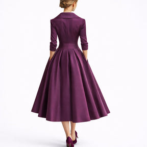 Women's Structured A-Line Midi Christmas Party Dress