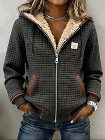 Women's Sherpa-Lined Quilted Hooded Puffer Jacket