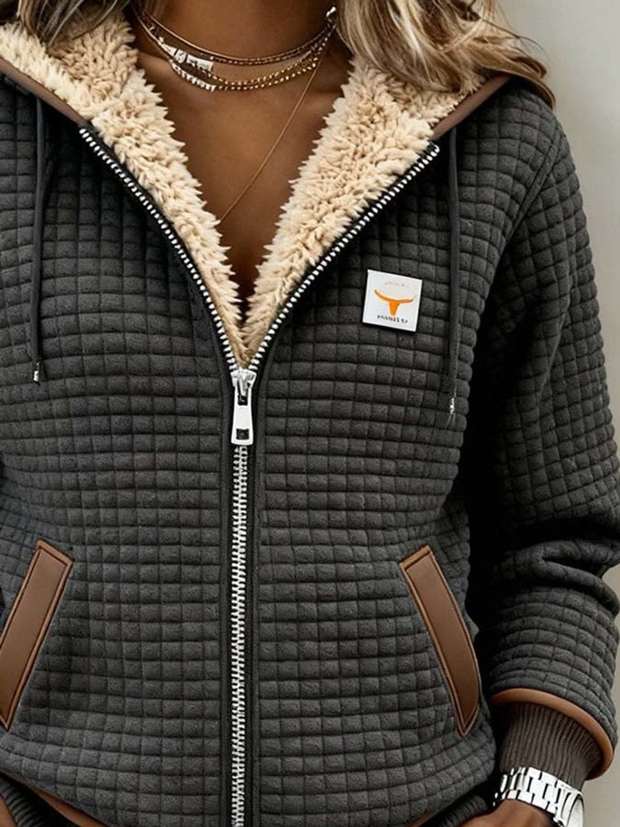 Women's Sherpa-Lined Quilted Hooded Puffer Jacket
