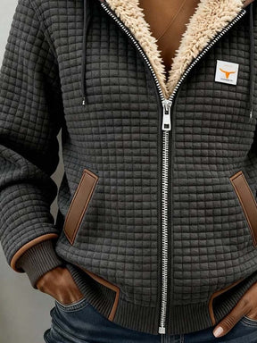 Women's Sherpa-Lined Quilted Hooded Puffer Jacket